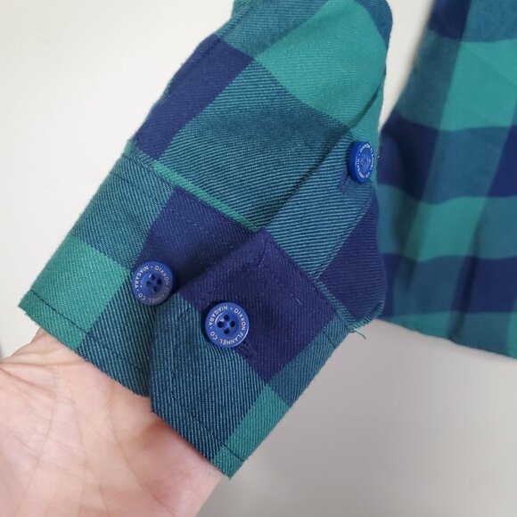 DIXXON Niagara Flannel Shirt Plaid Button Up Grunge Blue Green Women's Small - Picture 5 of 13